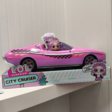 LOL Surprise City Cruiser Auto sportiva rosa e viola con esclusiva bambola BEEPS