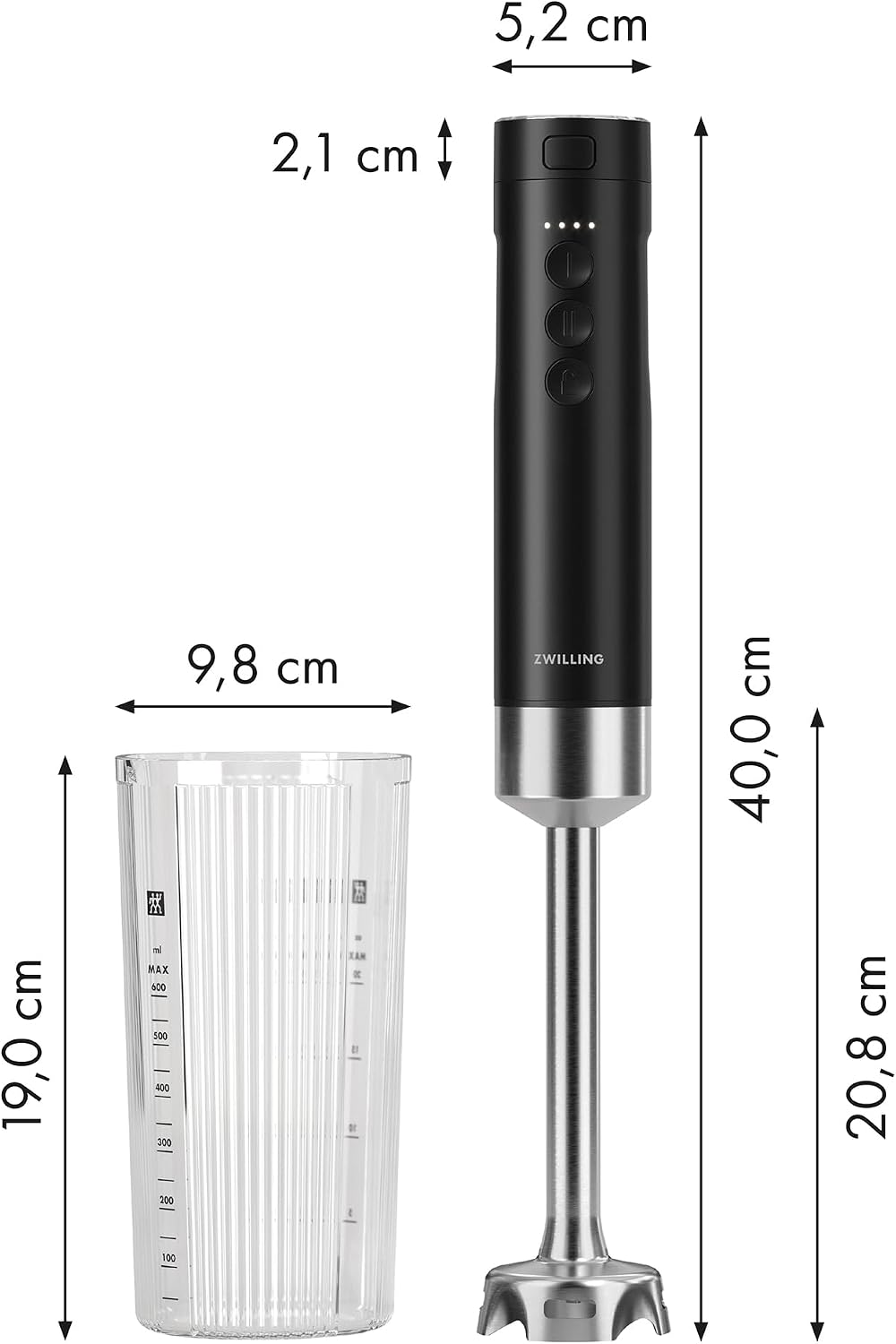 ZWILLING XTEND 1029302 Frullatore a Immersione Cordless Nero – Senza Batteria
