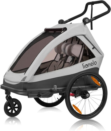LIONELO CAMA Rimorchio Bici 2in1 con Passeggino per 1-2 Bambini 6 Mesi-6 Anni (Max 44kg)