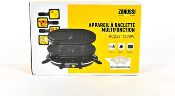 Zanussi RCZ32 Raclette 3 in 1 con Grill e Piastra Mini Crêpes per 8 Persone