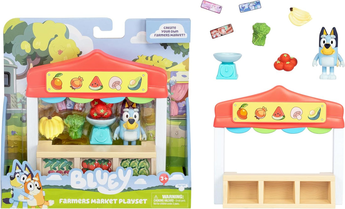 Bluey Mini Set Mercato degli Agricoltori con Bingo – Playset con Accessori