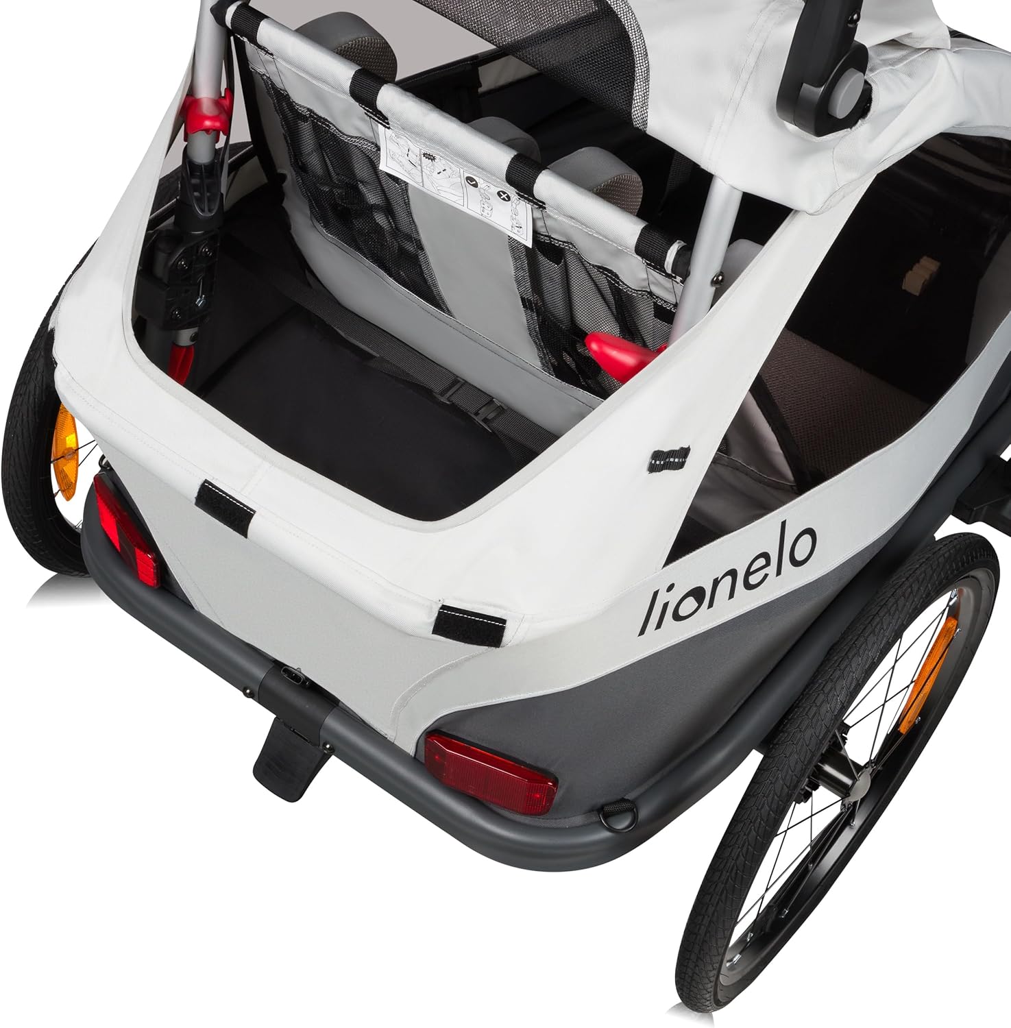 LIONELO CAMA Rimorchio Bici 2in1 con Passeggino per 1-2 Bambini 6 Mesi-6 Anni (Max 44kg)