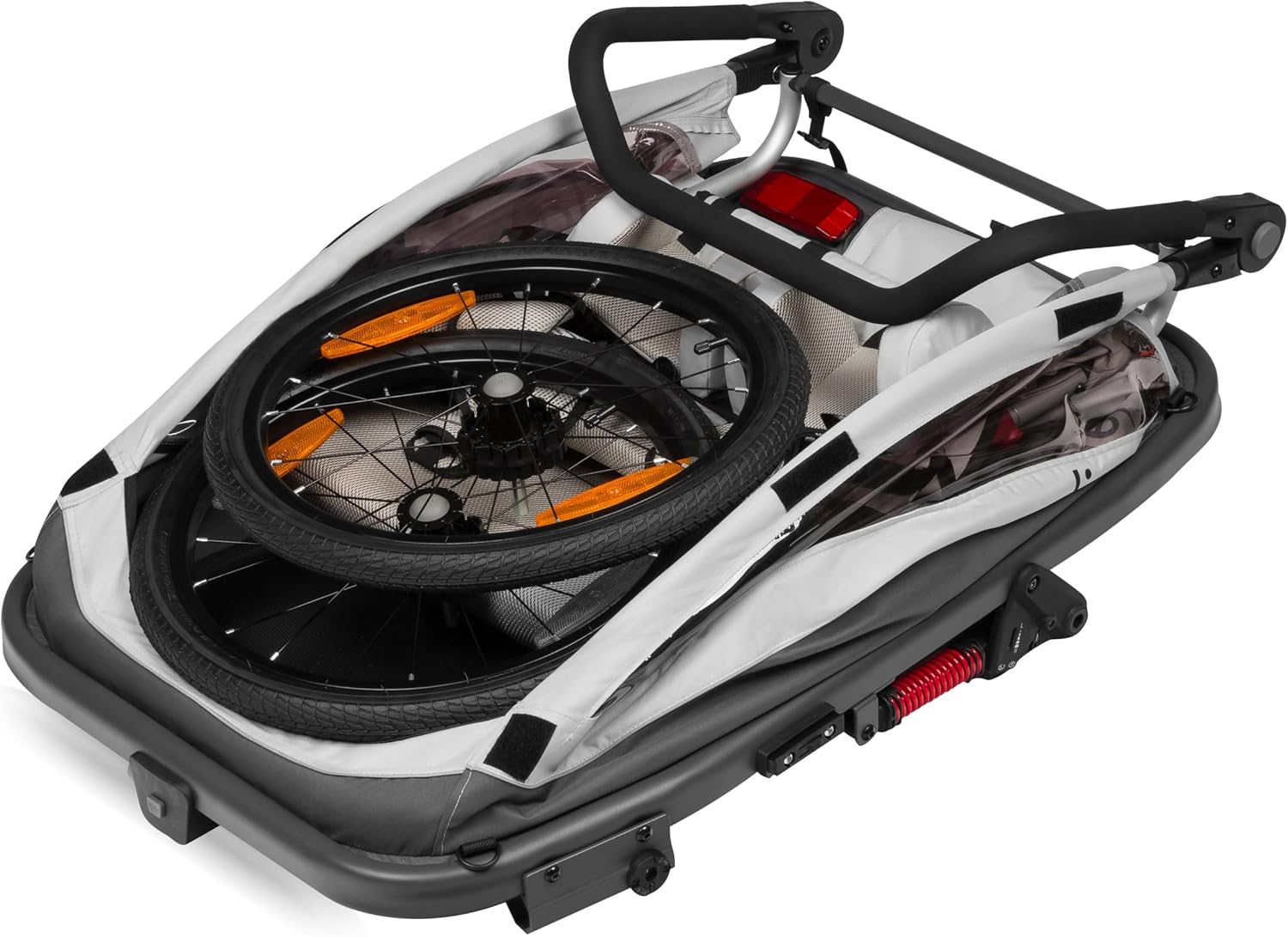 LIONELO CAMA Rimorchio Bici 2in1 con Passeggino per 1-2 Bambini 6 Mesi-6 Anni (Max 44kg)