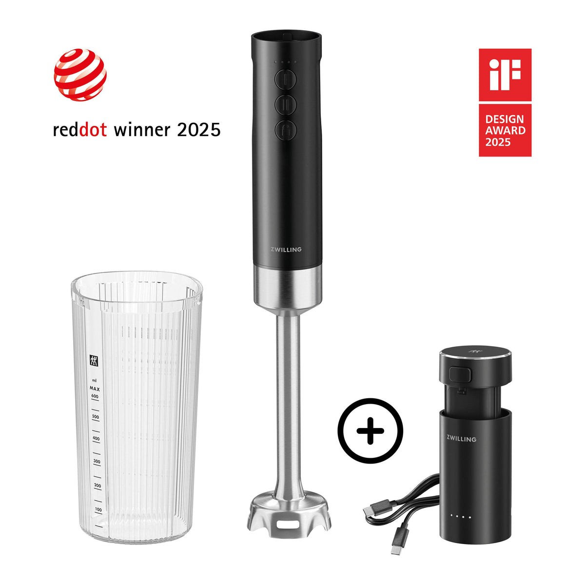 Frullatore a Immersione Senza Fili ZWILLING Enfinigy XTEND – Set con Batteria