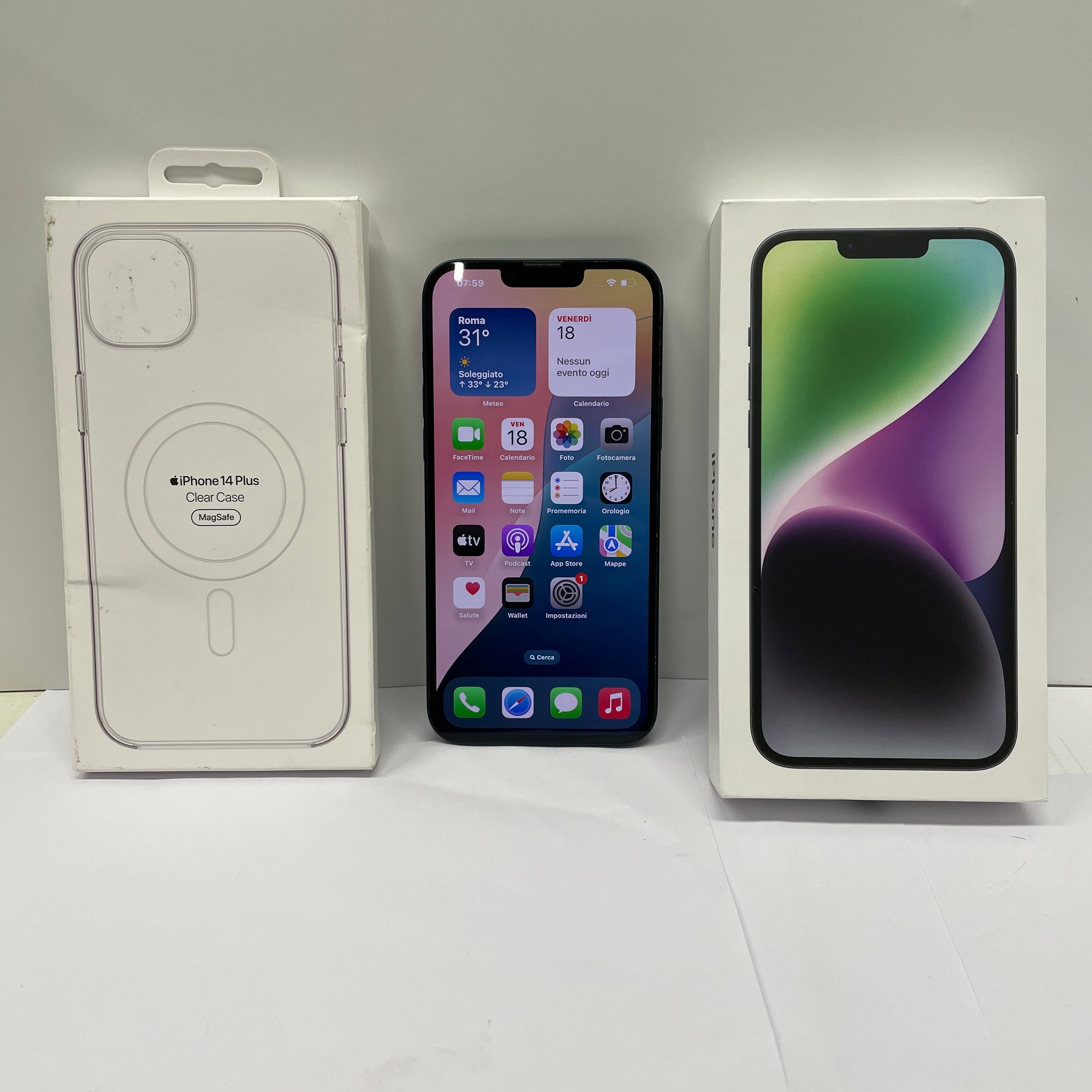iPhone 14 plus midnight 128gb con cover magsafe