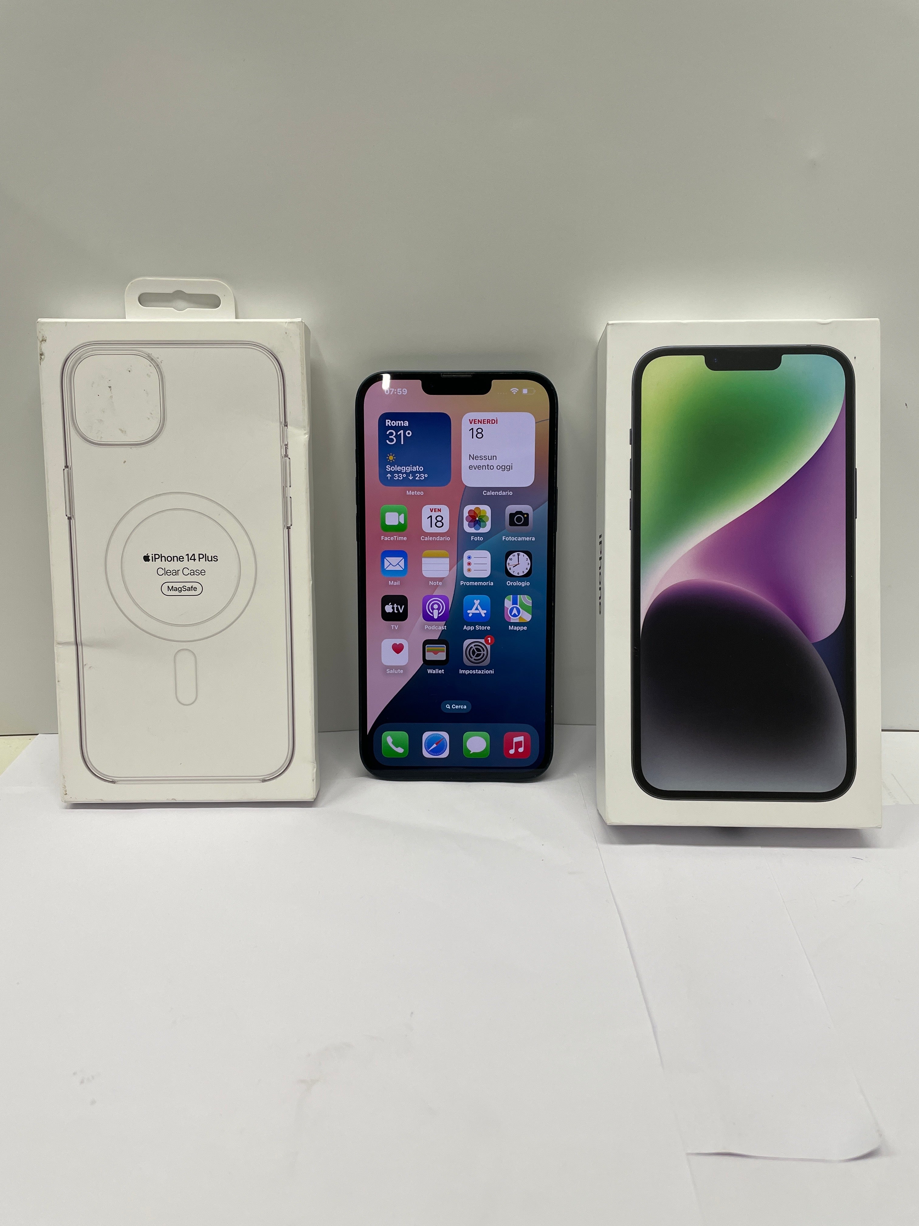 iPhone 14 plus midnight 128gb con cover magsafe