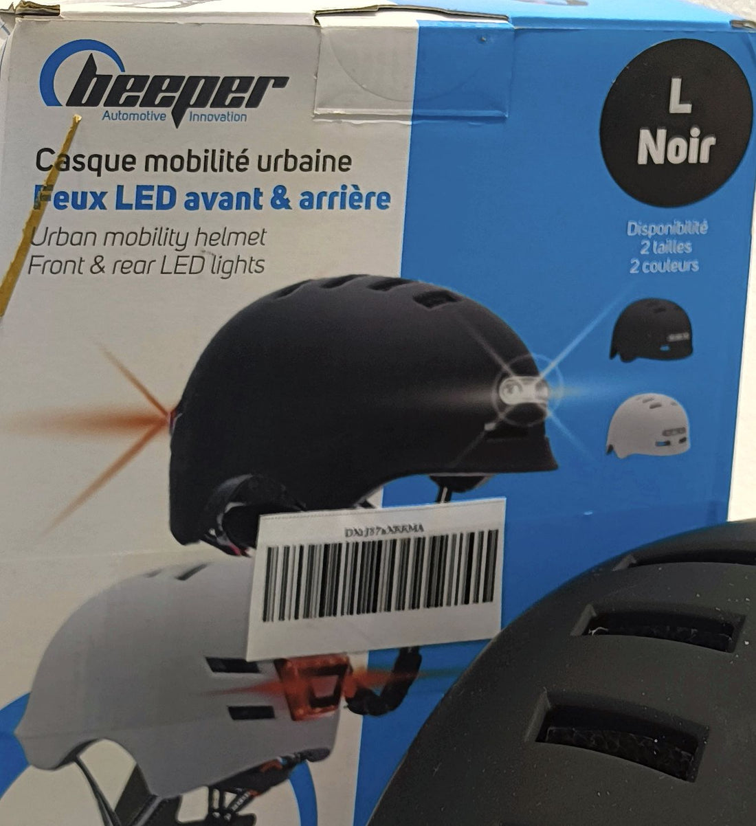 Casco Bici con Luci LED Integrate Anteriori e Posteriori - Taglia L Nero