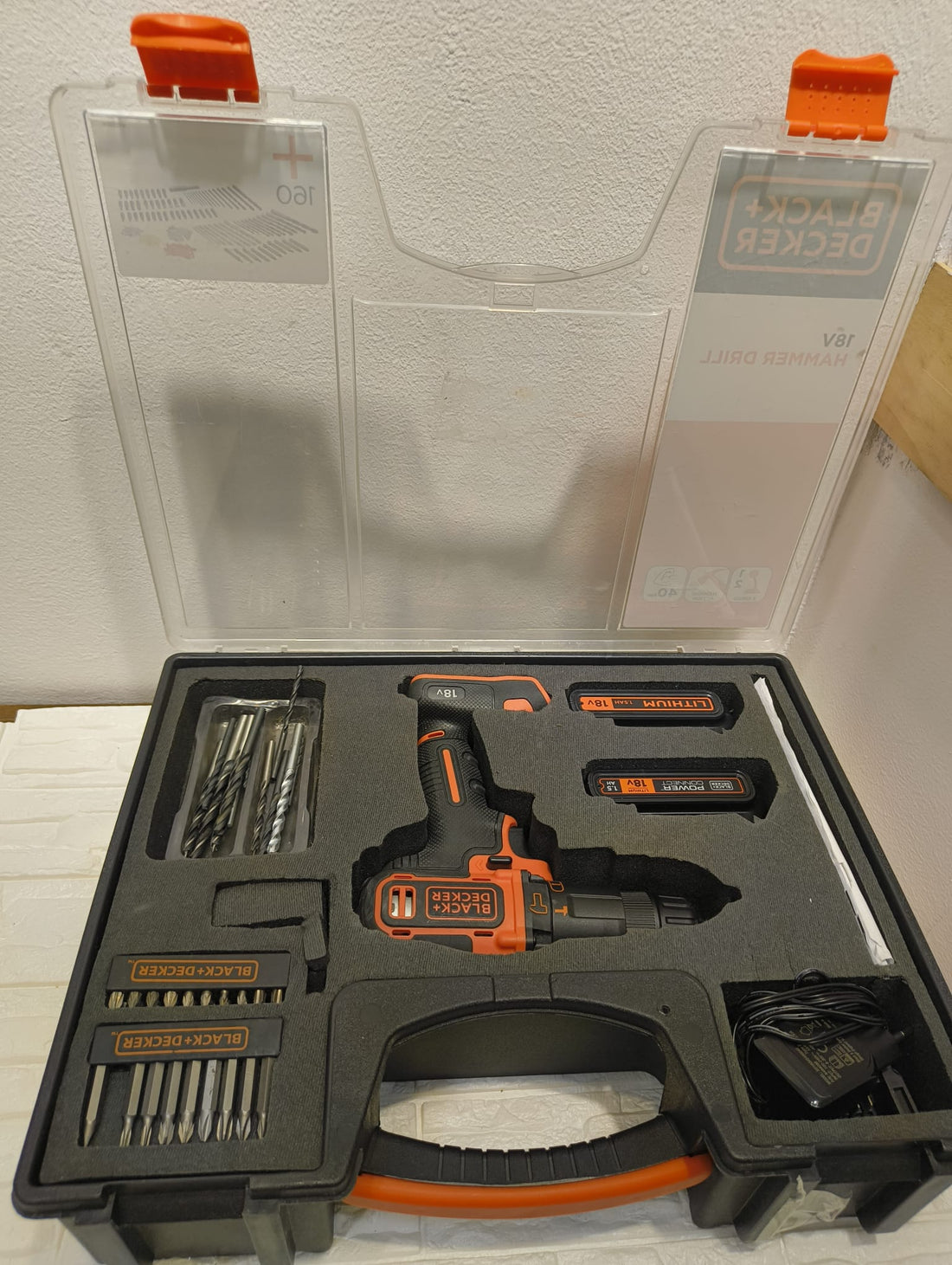 BLACK+DECKER BDCHD18BOA-QW Trapano Avvitatore a Percussione 18V con 2 Batterie al Litio