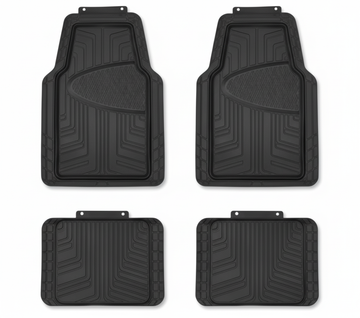 Amazon Basics Set 4 Tappetini Auto Universali in Gomma Nera
