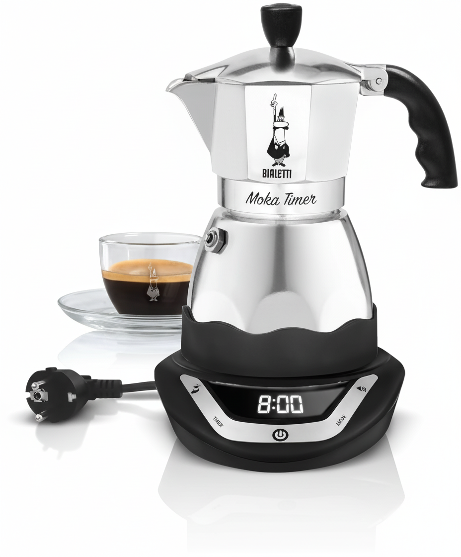Bialetti Moka Timer caffettiera elettrica programmabile 6 tazze qualità italiana