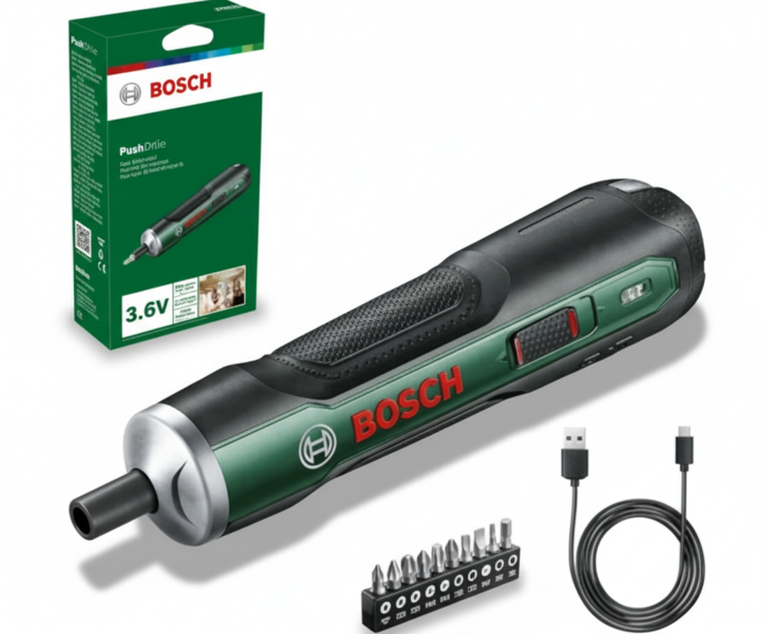 Bosch PushDrive Cacciavite Elettrico 3,6V con set punte