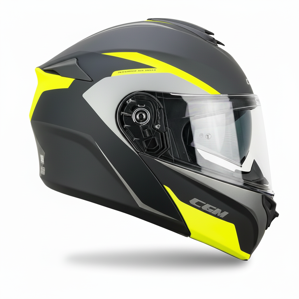 Casco moto modulare CGM alta visibilità dettaglio