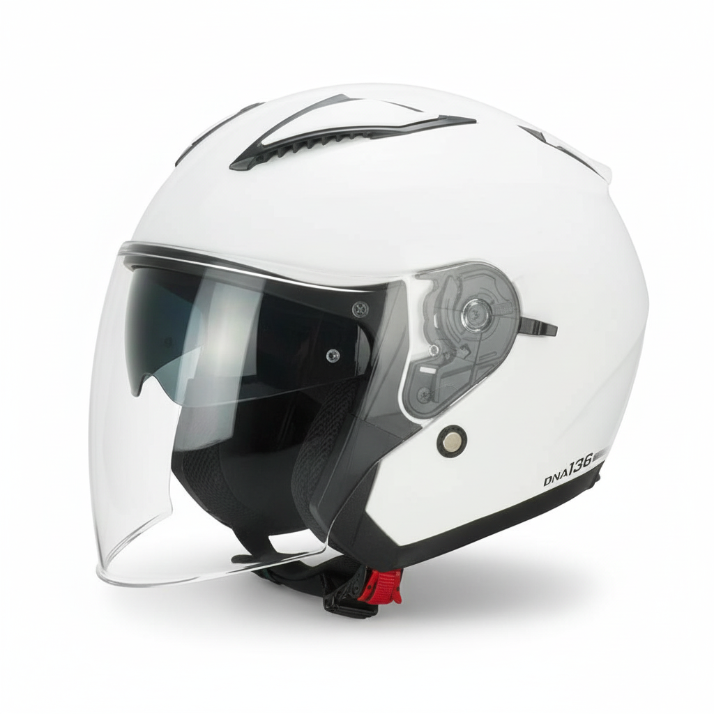 CGM Casco Moto Open Face DNA MONO Bianco vista frontale