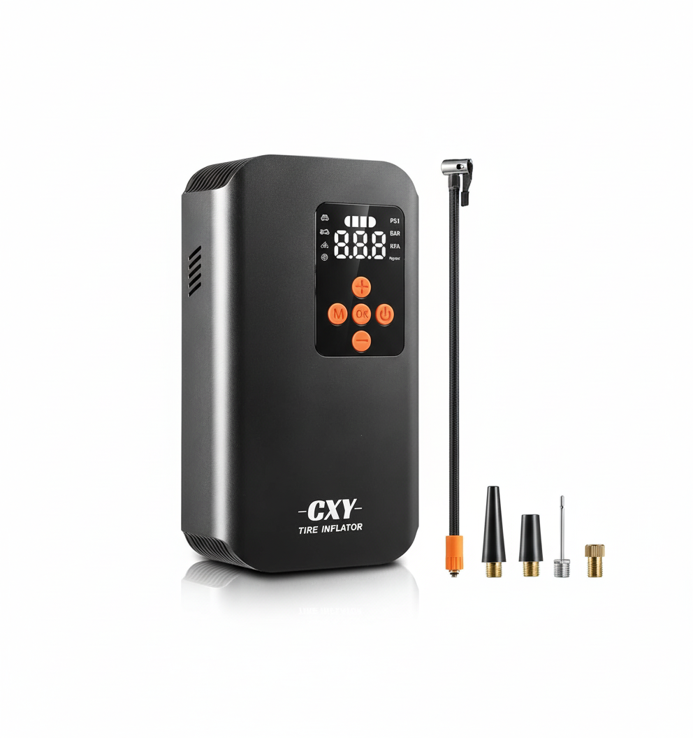 Compressore Aria Portatile Auto CXY con 4 Ugelli Universali