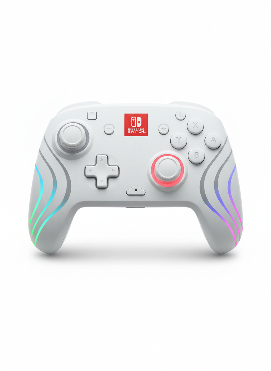 Controller Wireless Nintendo Switch Wave Bianco vista frontale