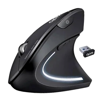 Mouse Ergonomico Wireless Verticale APM Kyno+, 1600 DPI, 6 Pulsanti, LED