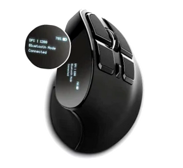 Trust Voxx Mouse Verticale Wireless Ergonomico, 9 Tasti, Bluetooth/2.4GHz - Nero