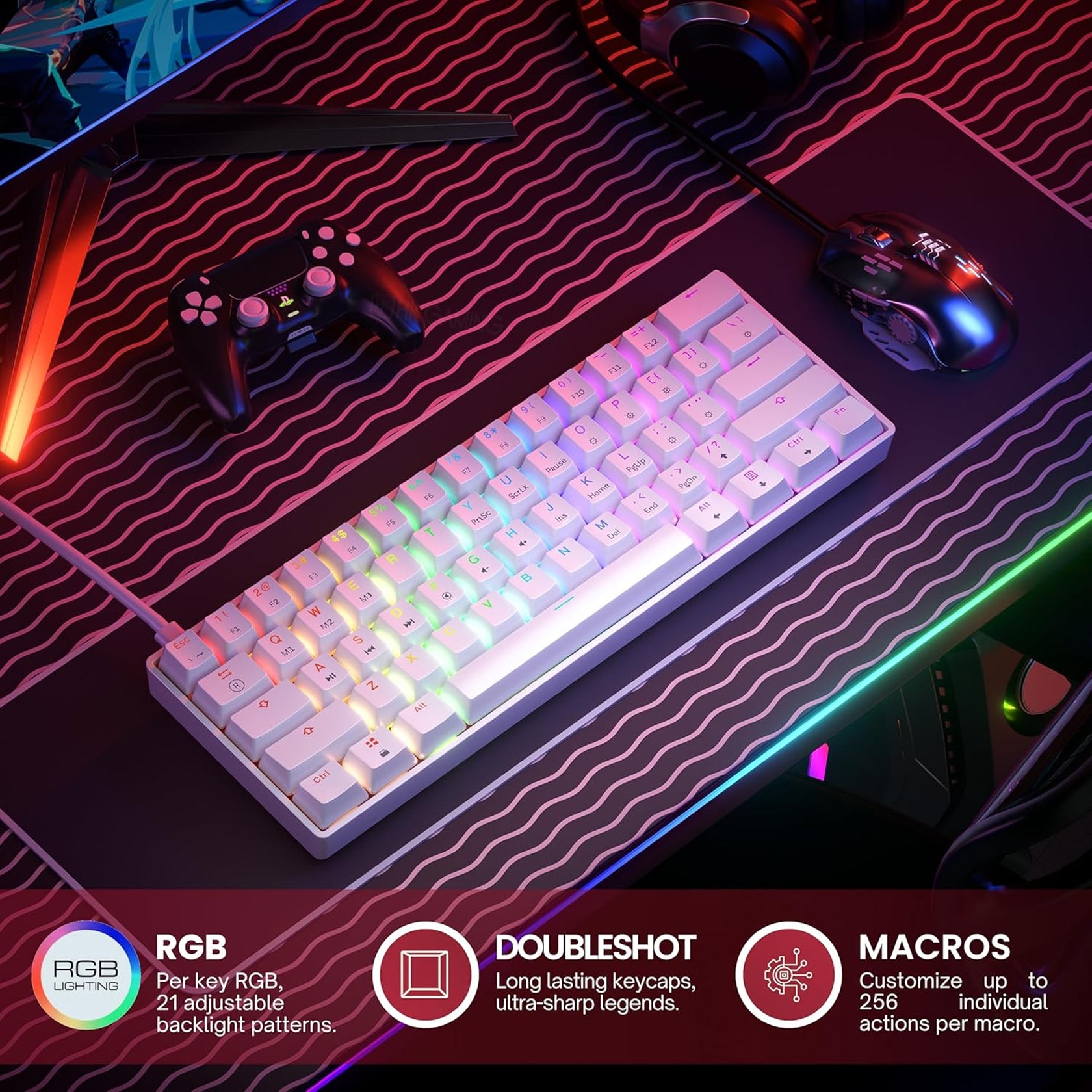 HK GAMING GK61 Tastiera meccanica da gioco