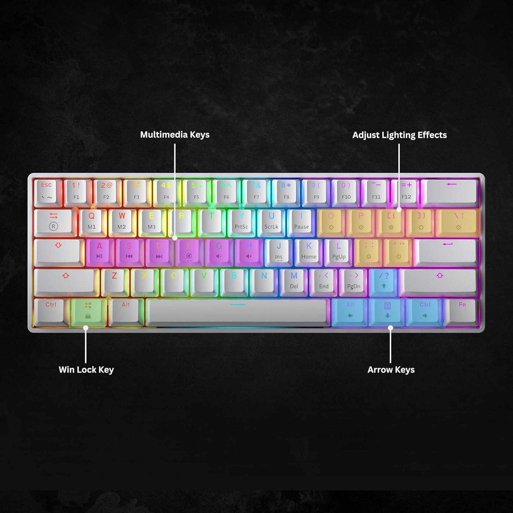 HK GAMING GK61 Tastiera meccanica da gioco