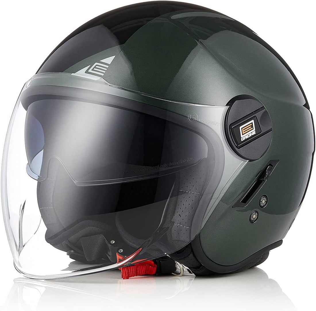 Casco Moto ORIGINE Design Militare Dettaglio Visiera