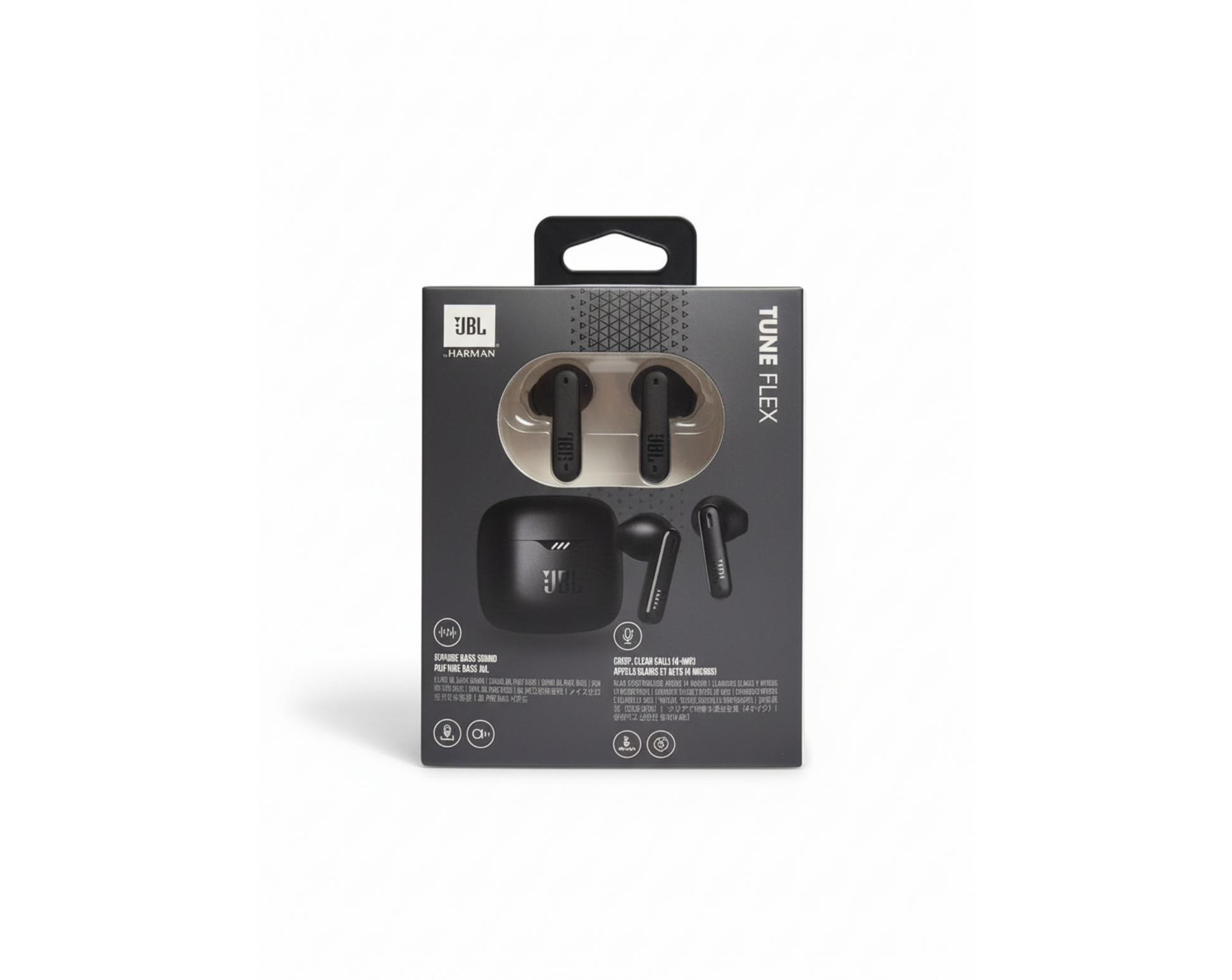 JBL Tune Flex TWS auricolari true wireless neri vista frontale