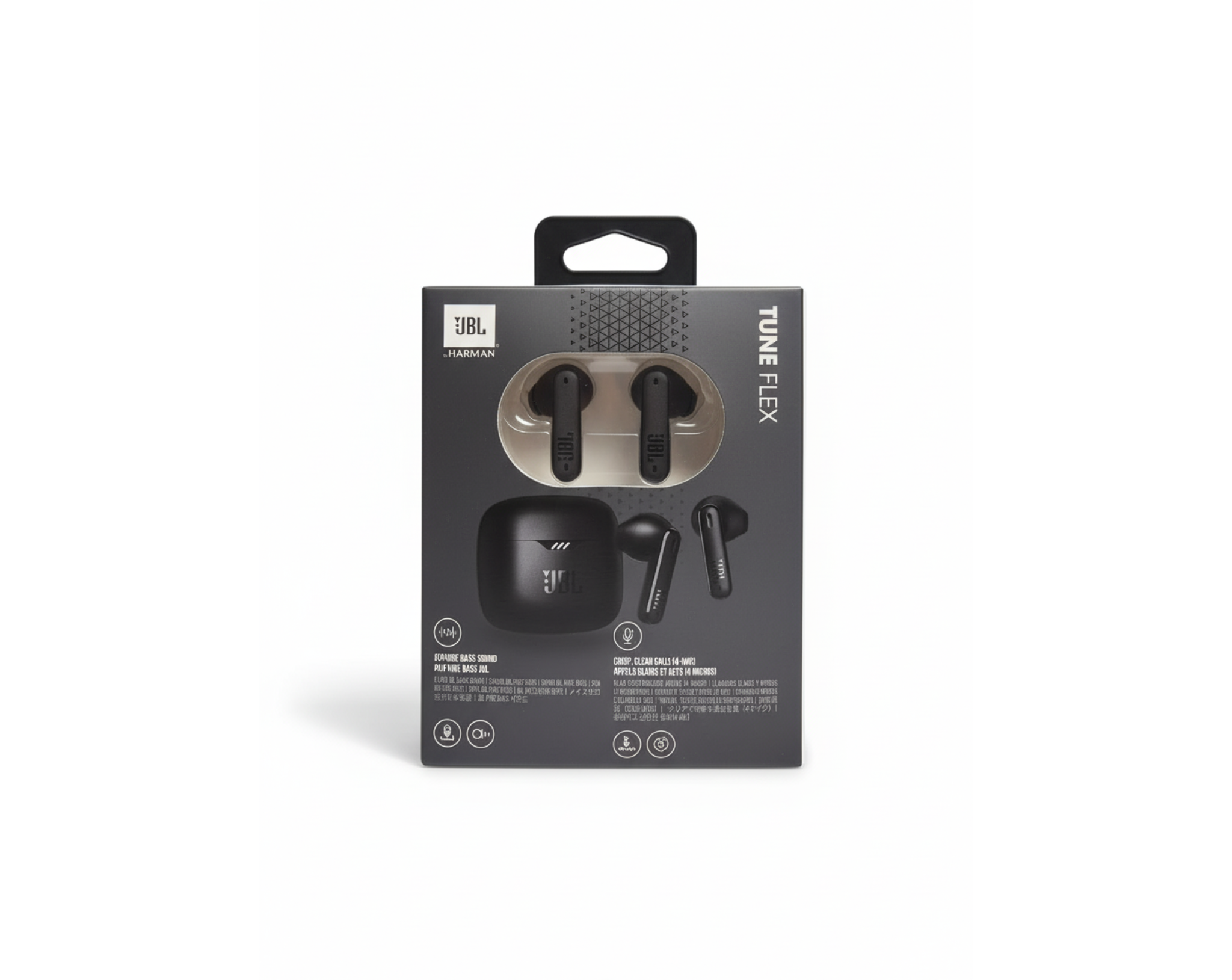JBL Tune Flex TWS auricolari true wireless neri vista frontale