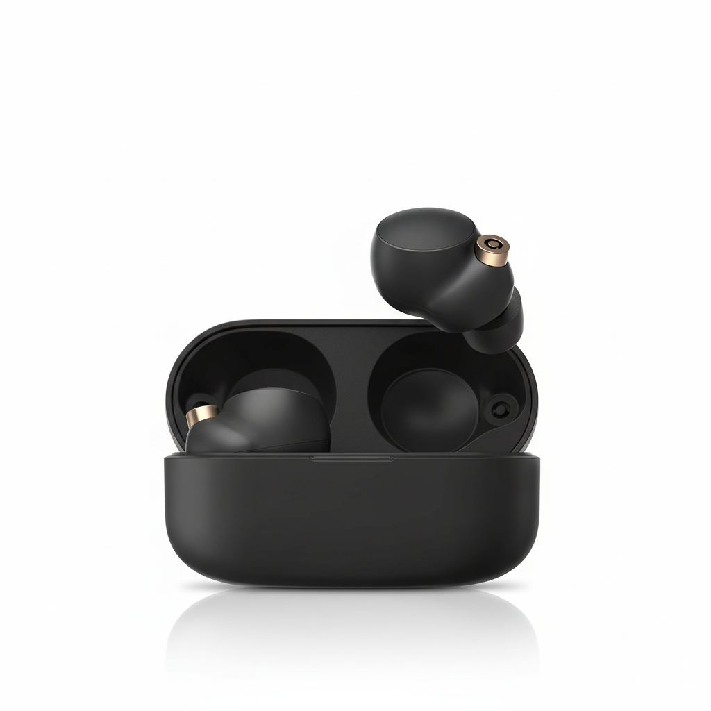 Sony WF-1000XM4 Cuffie True Wireless Noise Cancelling Nero vista frontale