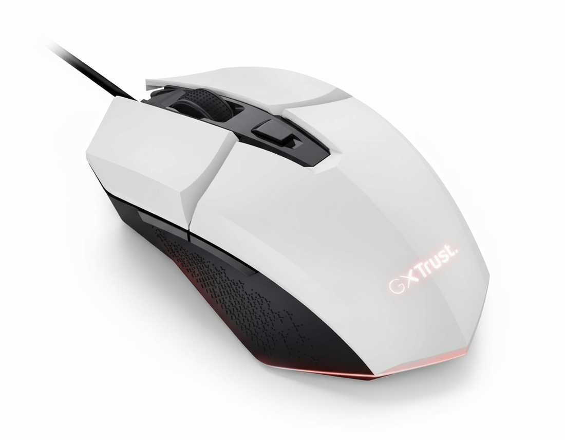 Trust GXT 109W Felox Mouse Gaming RGB Bianco vista frontale
