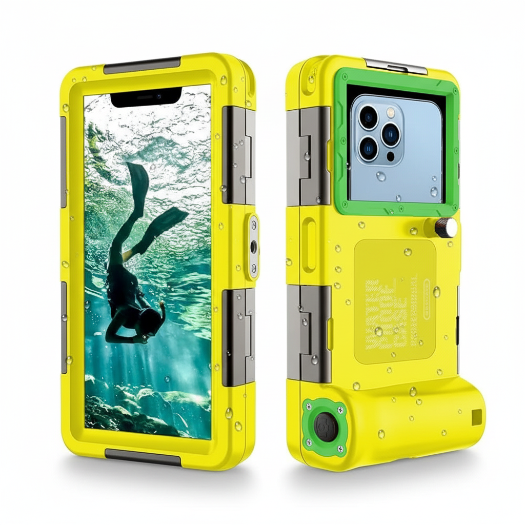 Custodia impermeabile universale smartphone IPX8 15m vista frontale