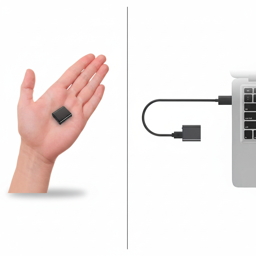 Mini Registratore Vocale Digitale Compatto vista frontale