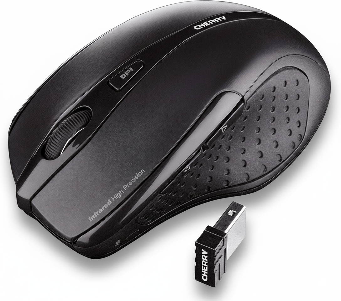 CHERRY MW 3000 Mouse Wireless Ergonomico nero vista frontale
