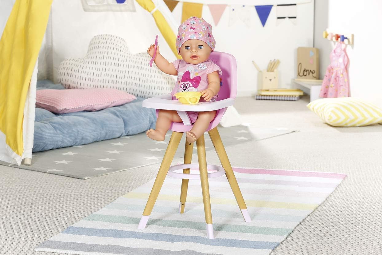 BABY born Seggiolone per Bambola multicolore con tavolino - Accessorio gioco 3+ anni