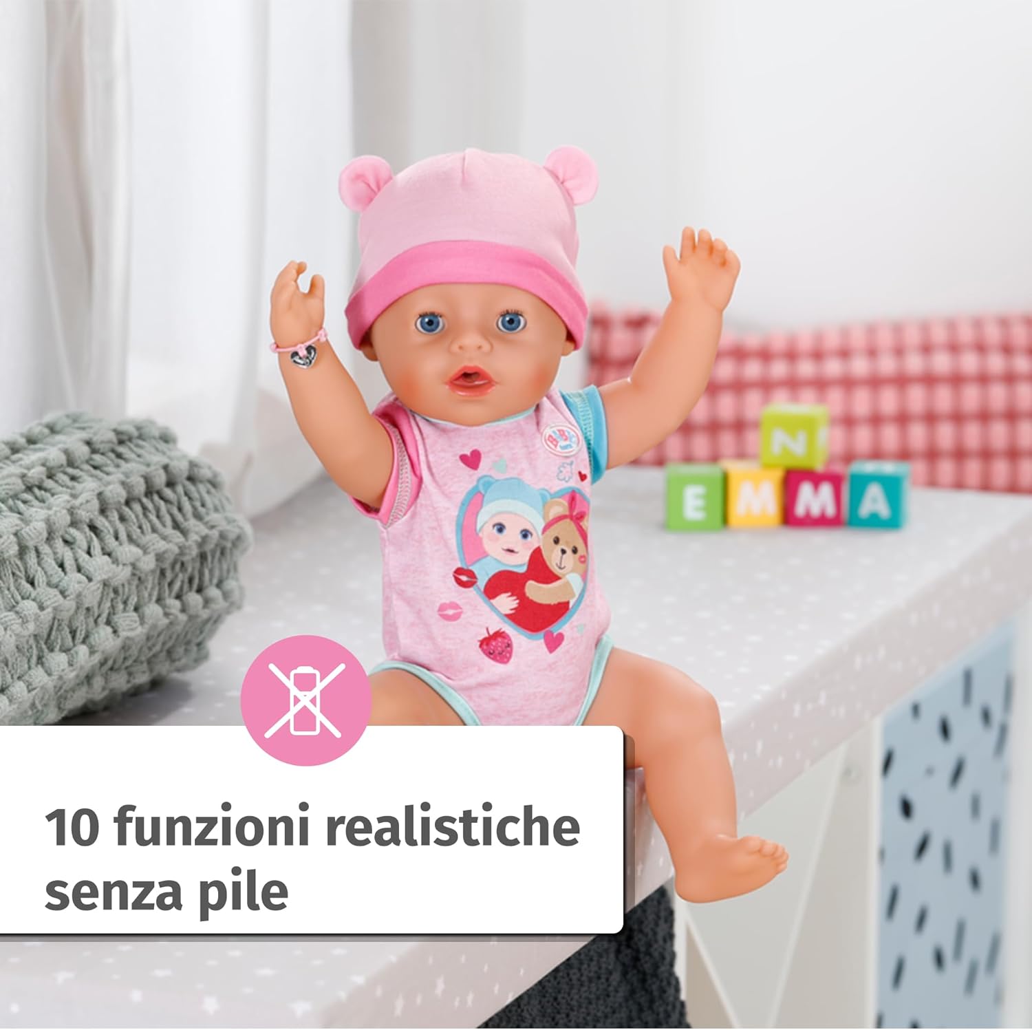 BABY born Emma bambola gioco di ruolo con tutina e accessori inclusi