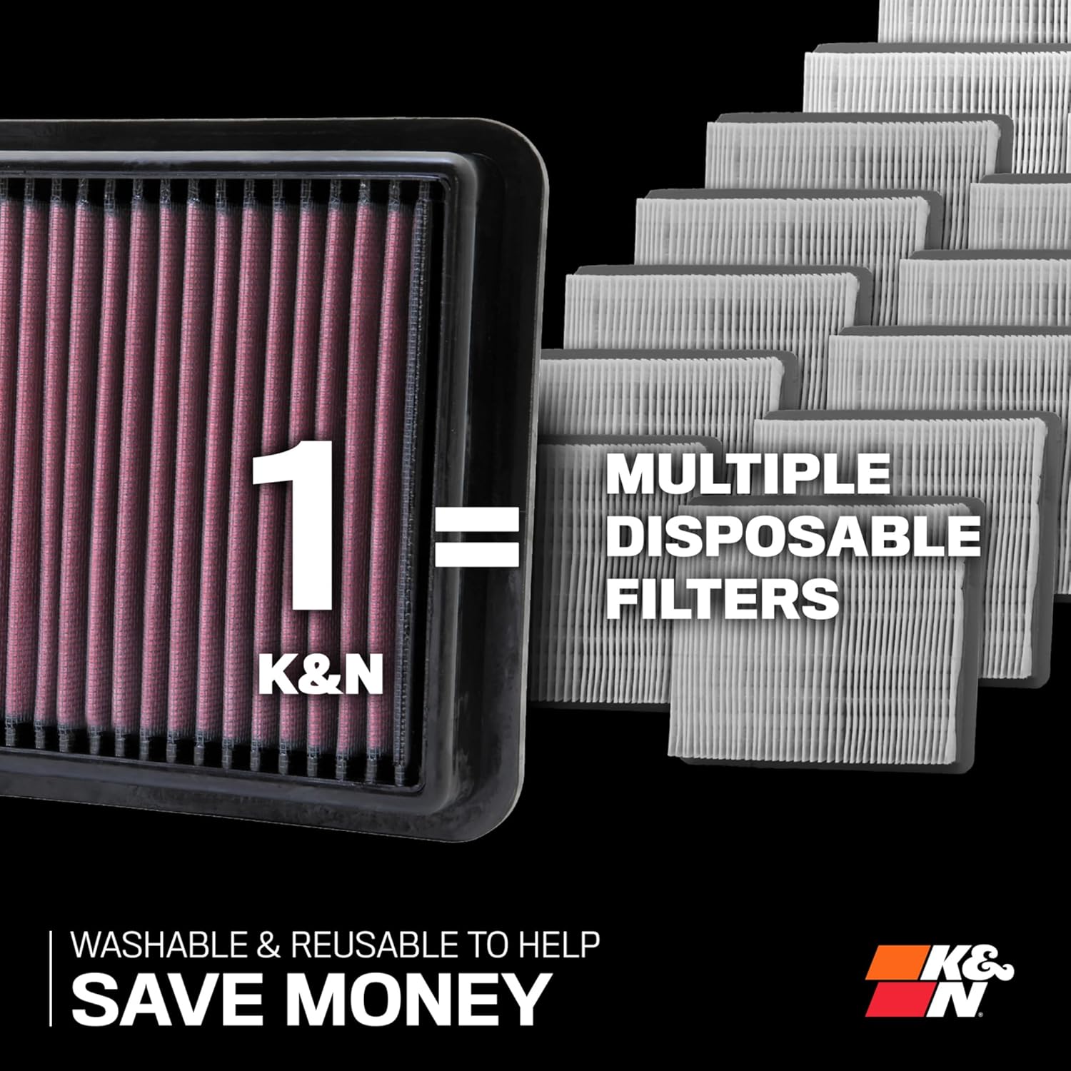 K&N 33-2955 filtro aria auto lavabile e riutilizzabile di qualità