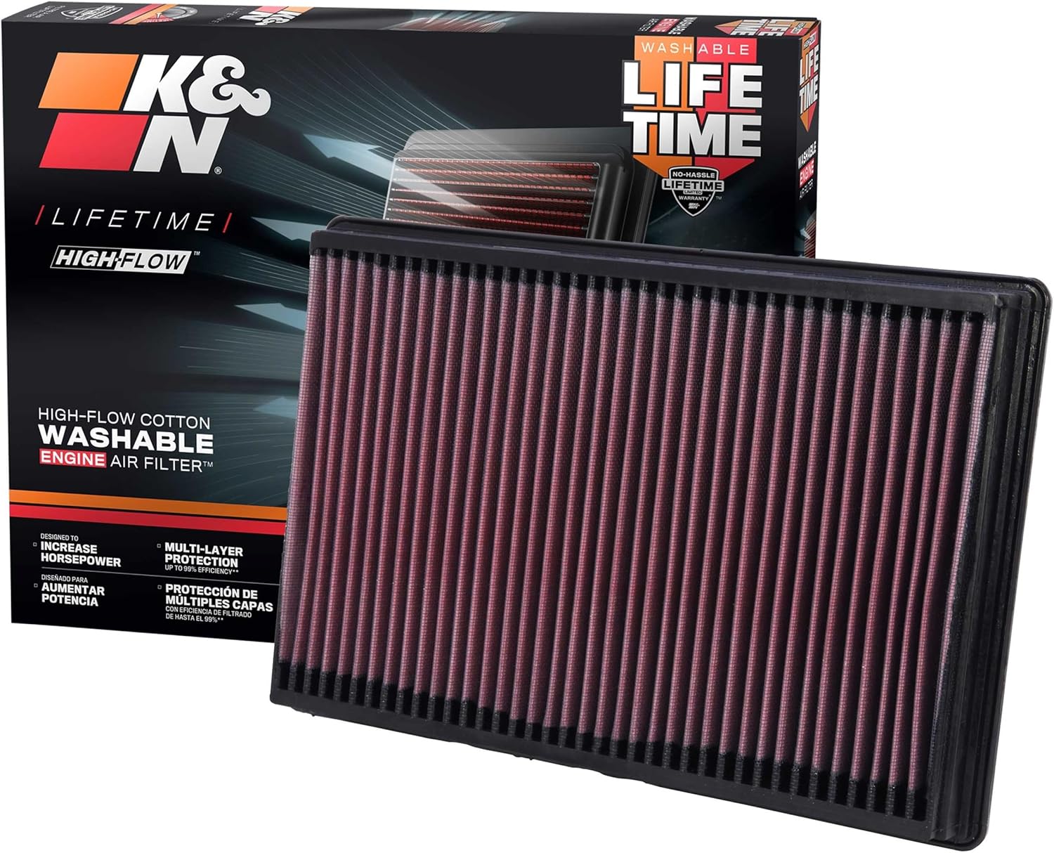 K&N Filtro Motore Premium Riutilizzabile 33-2247