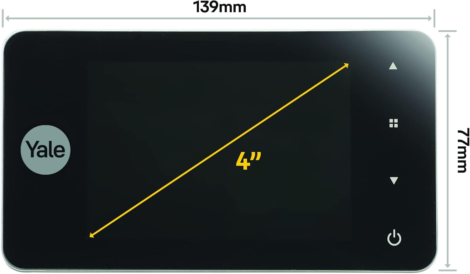 Spioncino digitale Yale con display e telecamera 105 gradi vista frontale