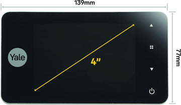 Spioncino digitale Yale con display e telecamera 105 gradi vista frontale