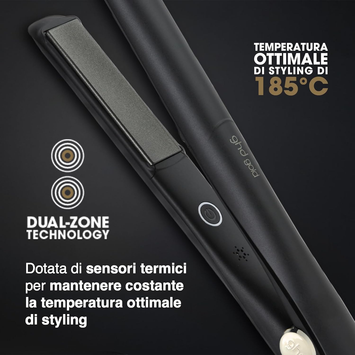 Piastra professionale GHD Gold dettaglio cavo girevole 2.7m per styling capelli
