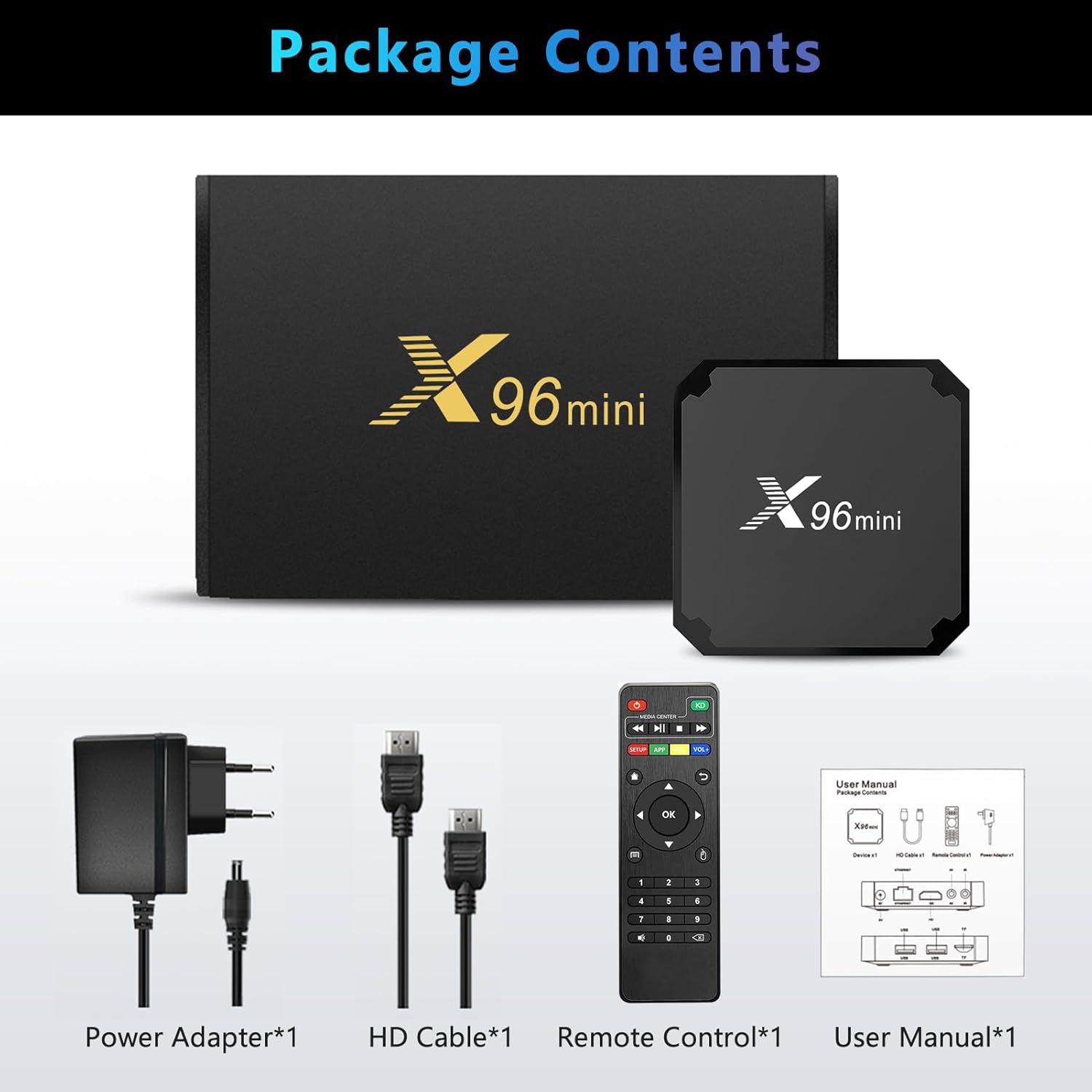 TV Box Android X96 Mini con telecomando per streaming 4K