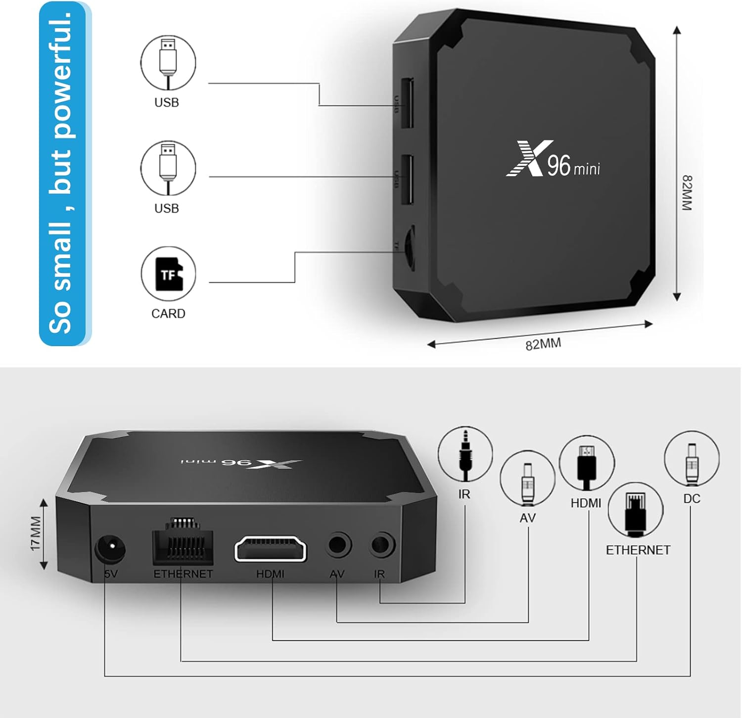 Smart Media Player Huafeliz Android 11.0 dettagli connessioni HDMI