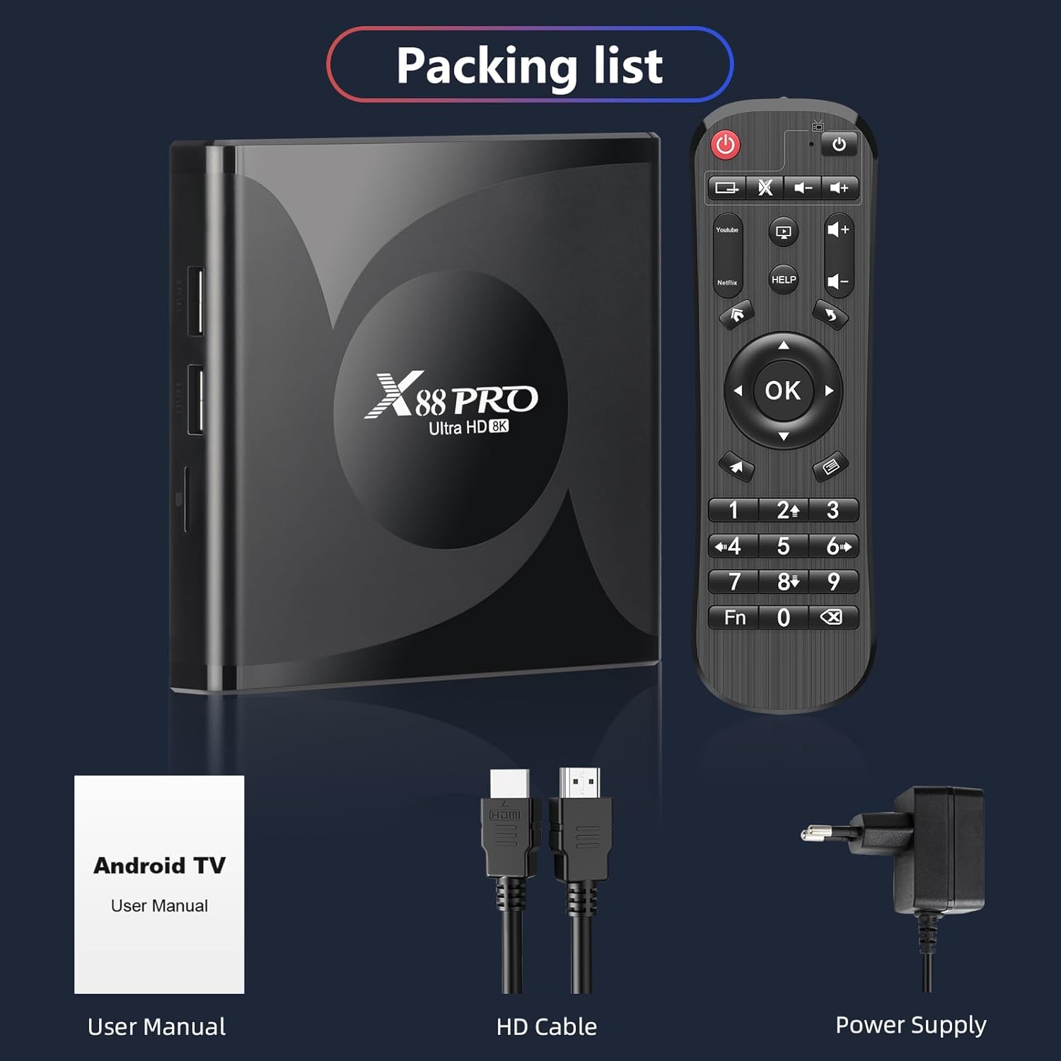 WEILY Smart TV Box RK3528 Quad-Core - Dettagli porte USB e connettività
