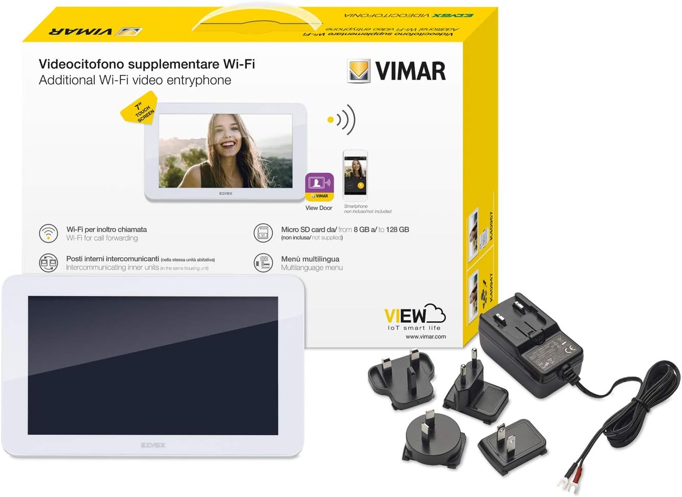 Vimar K40947 monitor videocitofono smart touch screen Wi-Fi bianco