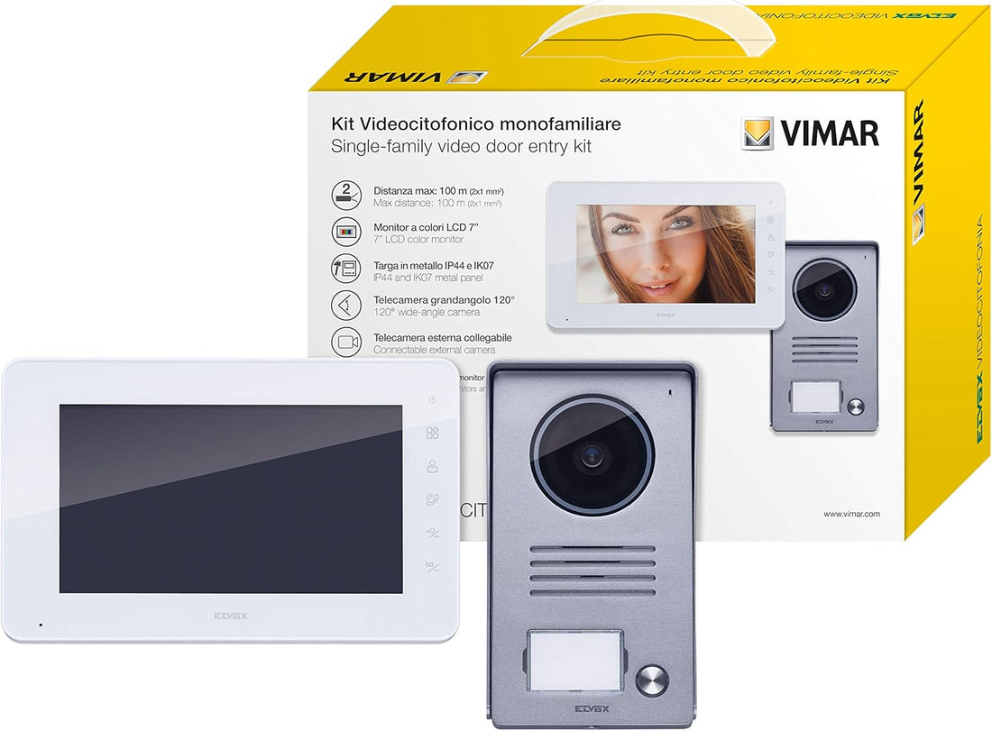 VIMAR K40930 Videocitofono a Colori LCD 7" Kit Completo con Targa Audiovideo e Alimentatore Bianco - Image 5