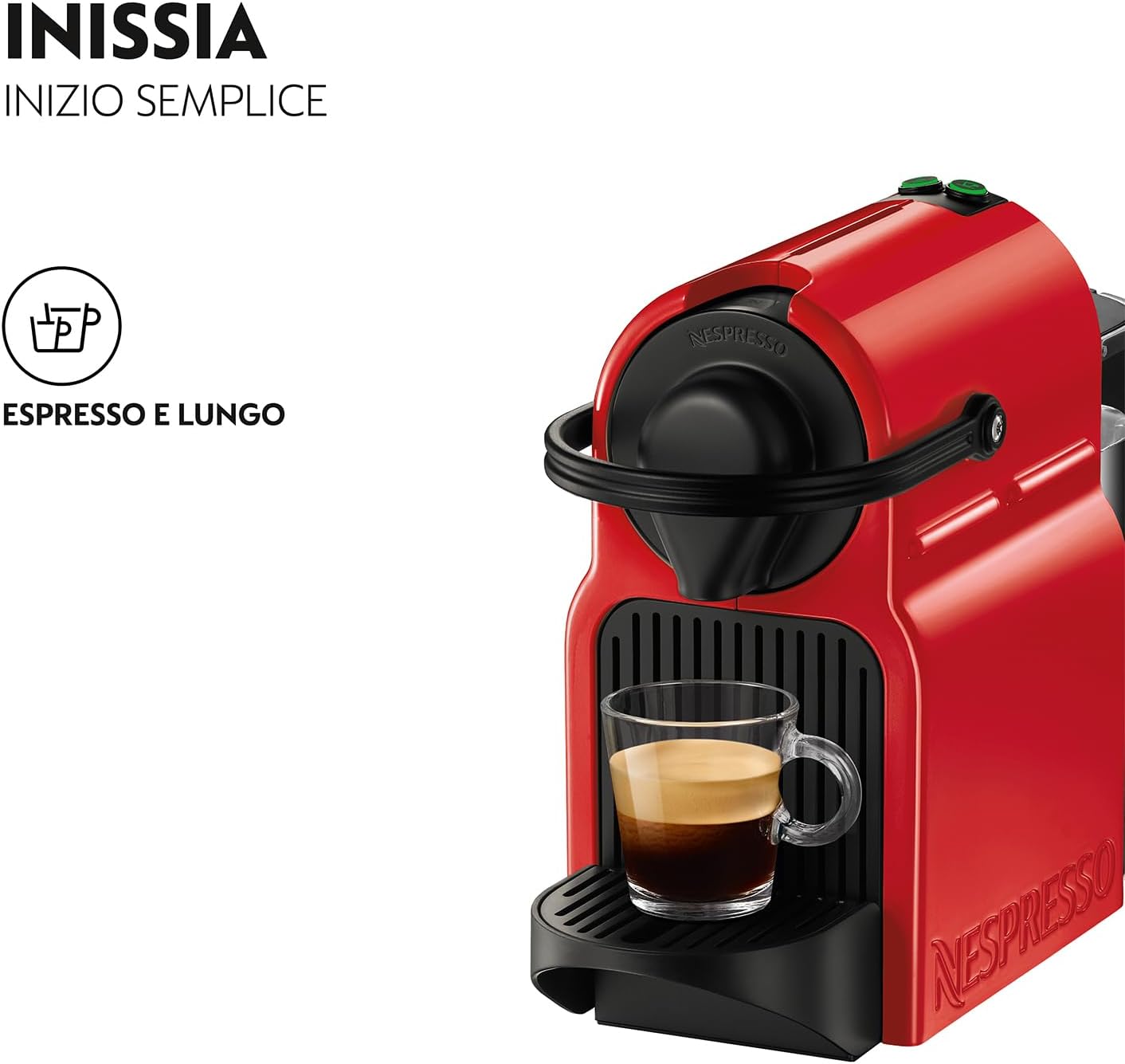 Nespresso Inissia XN1005 by Krups dettaglio frontale rosso