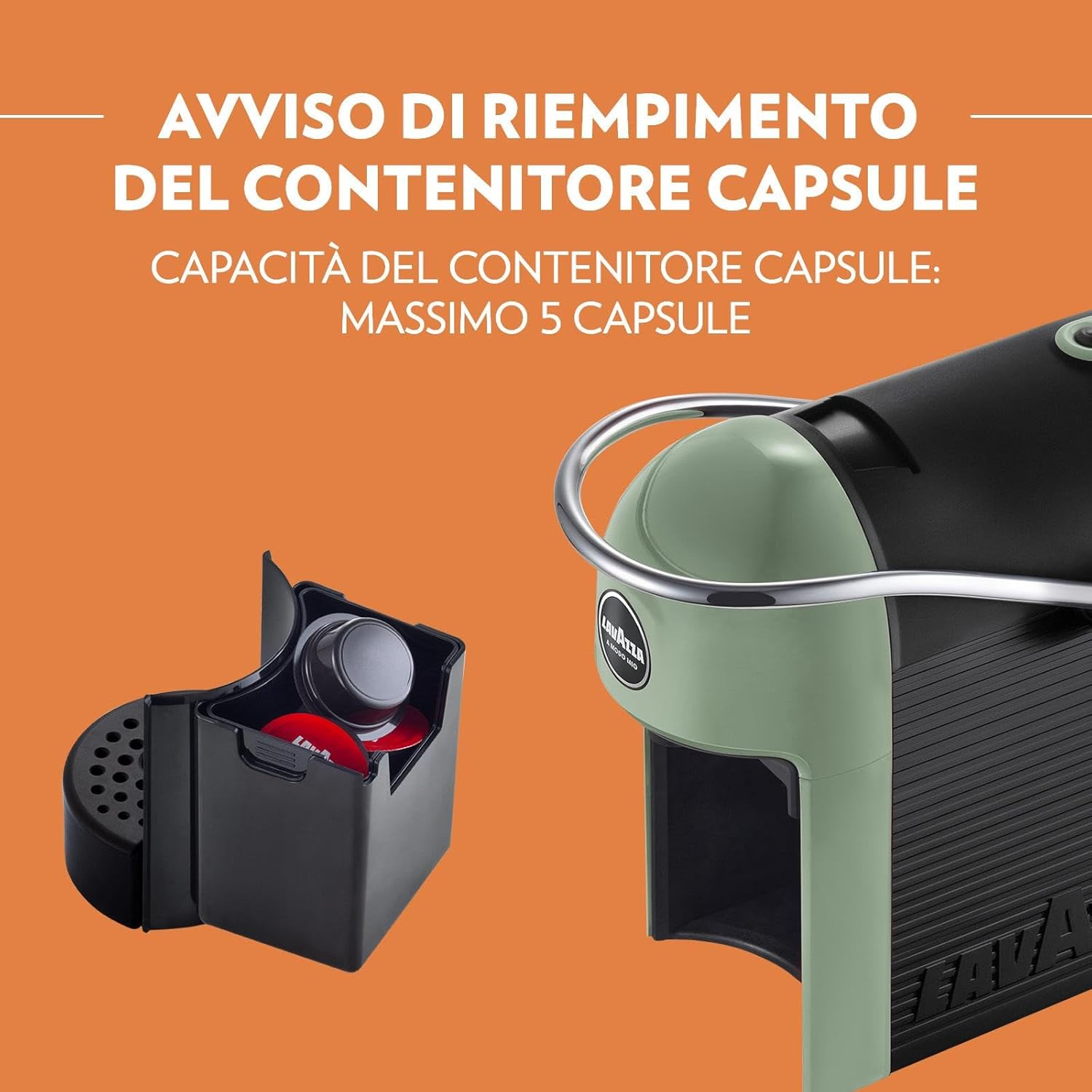 Macchina per caffè Lavazza Jolie Evo design eco-sostenibile colore verde