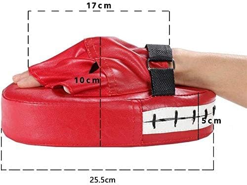PIQIUQIU pao boxe professionali colpitori Muay Thai rosso nero 25.5cm