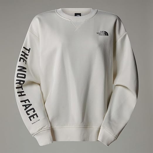 The North Face Pullover Donna White Dune Taglia M - Felpa Sportiva Crew Neck