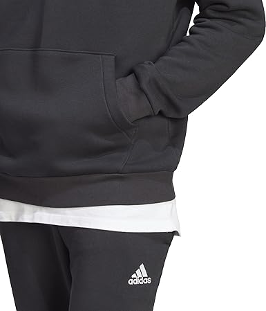 Felpa cappuccio Adidas sportswear uomo nero 2XL dettaglio qualità