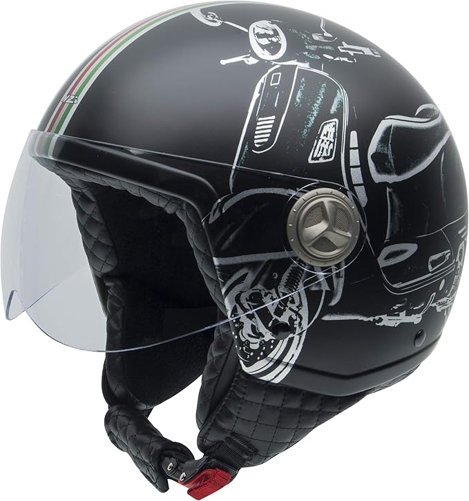 NZI Zeta Casco Jet Moto Vespa Turia Matt Black taglia M di qualità