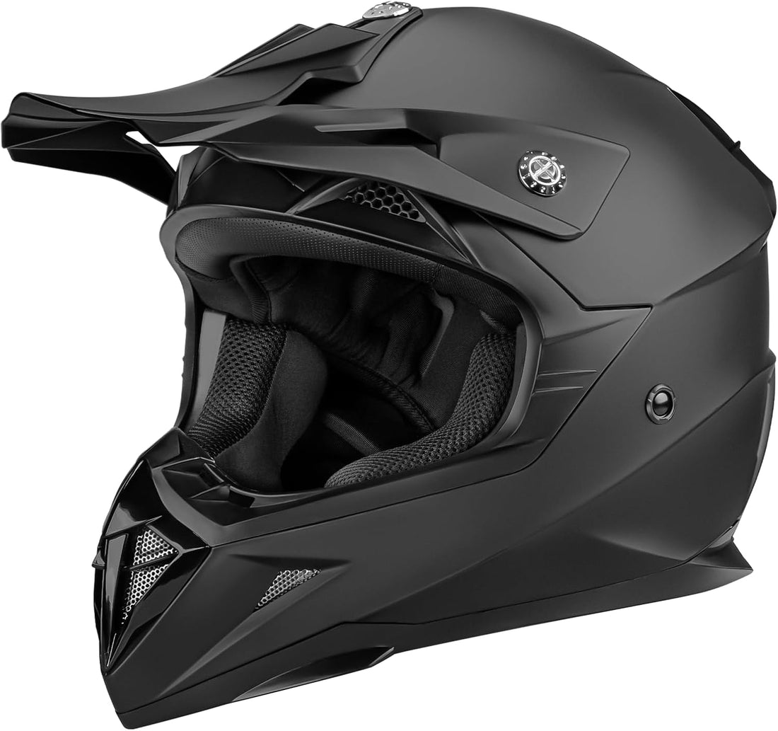 YEMA YM-915 casco moto cross integrale ECE omologato nero opaco taglia M